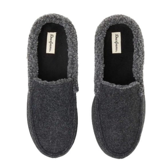 Dearfoams Slippers Mens Memory Foam Comfy Black Size 9/10 NEW - Picture 7 of 10